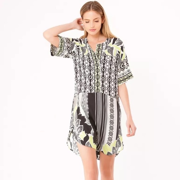 Hale Bob Silk Pattern Short Sleeve Shirt Dress XS - Picture 1 of 8